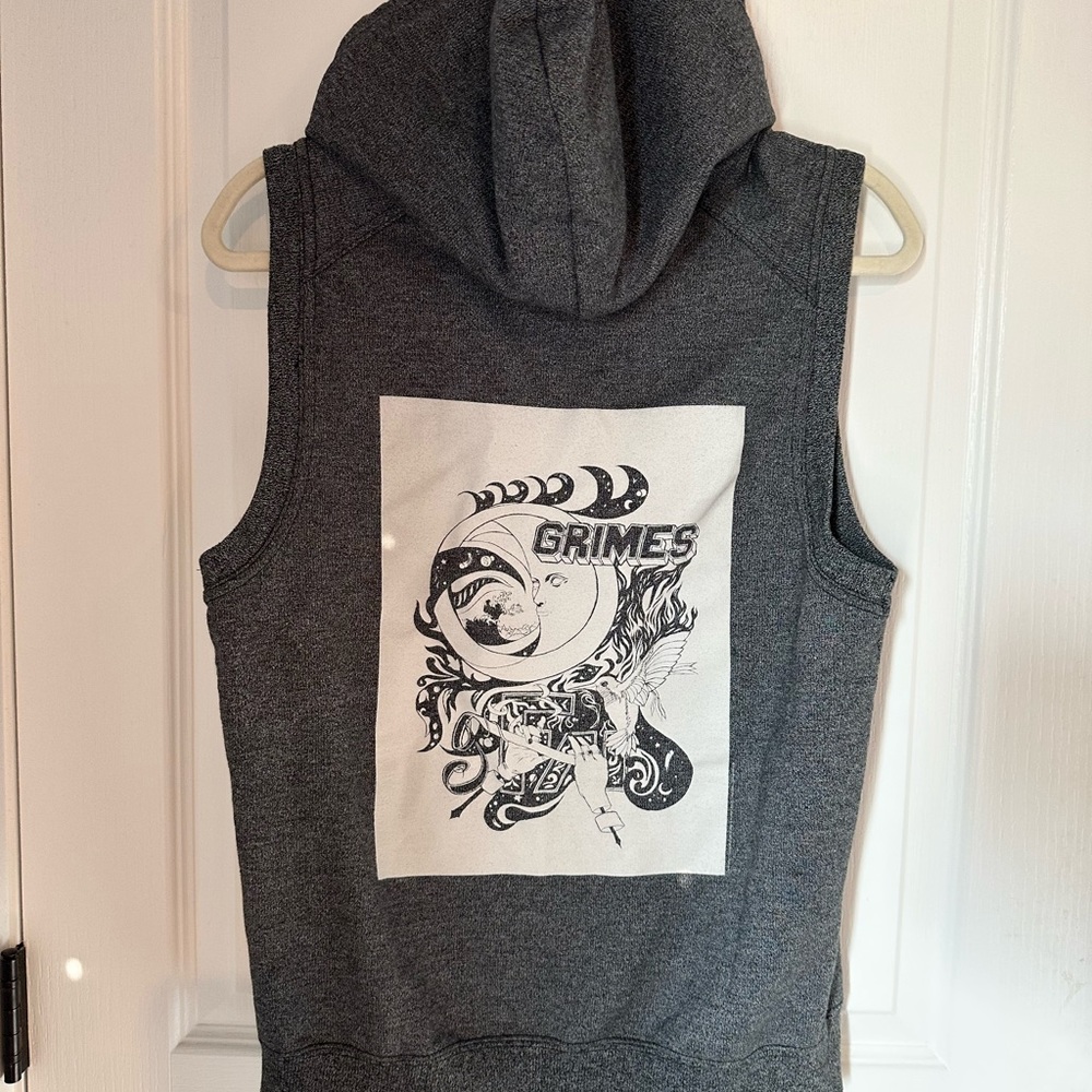 Grimes Sleeveless Hoodie - Dark Gray-RARE